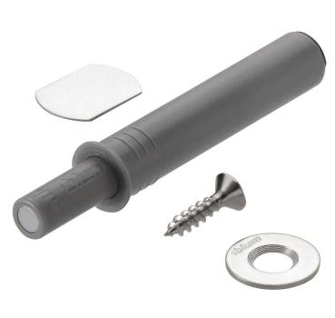 TIP-ON für Türen Kurzversion, bis Höhe 130cm, inkl. Haftplatten, Ausstoßweg 17mm,  platingrau 